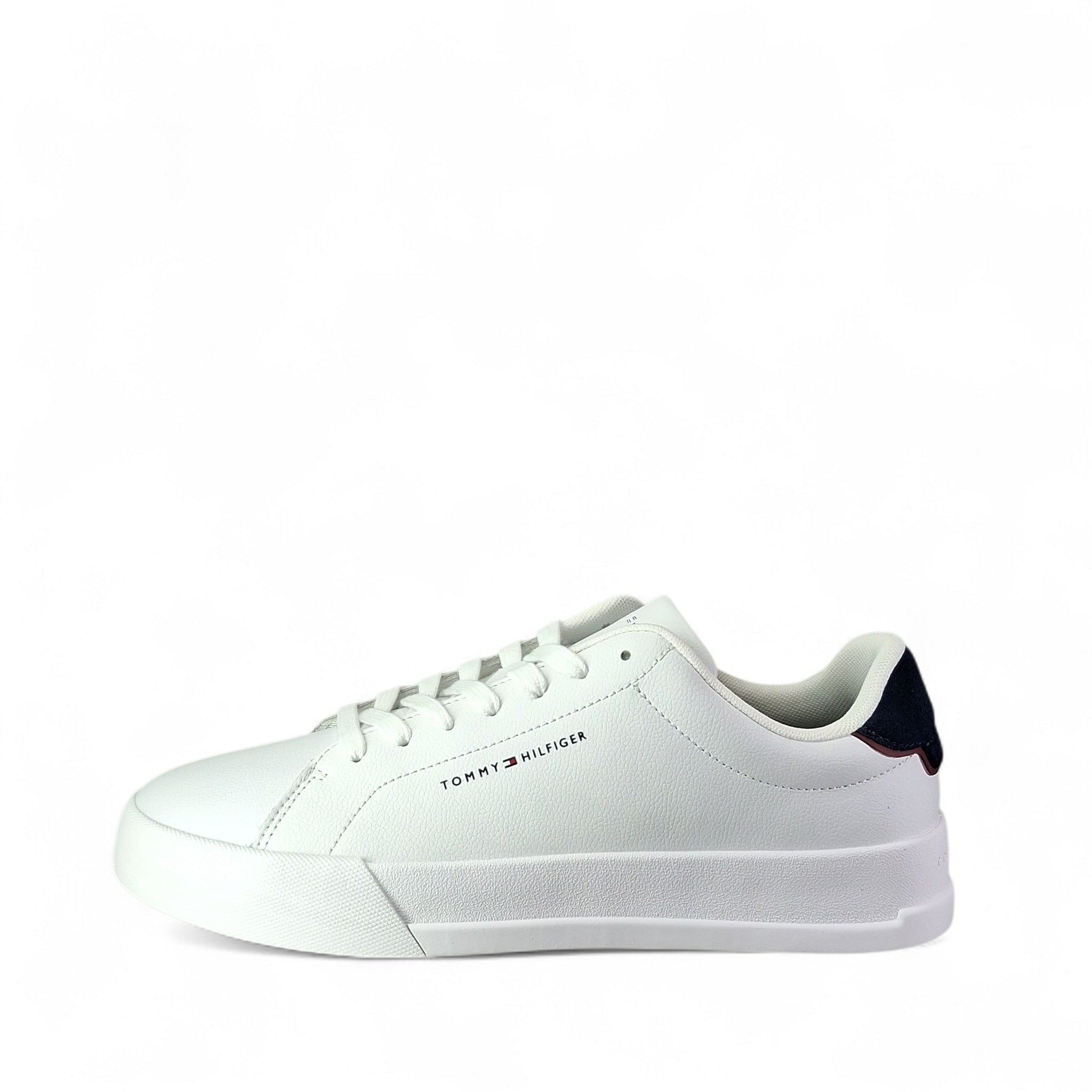 Tommy Hilfiger Th Court Lth Detail Ess Sneakers Basse da Uomo – Bianco - FM0FM053670LD
