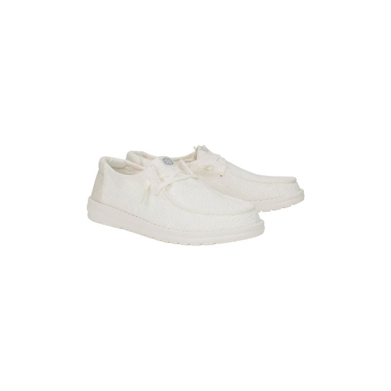 Dude Sneakers Basse Wendy Eyelet Lace da Donna – Bianco
