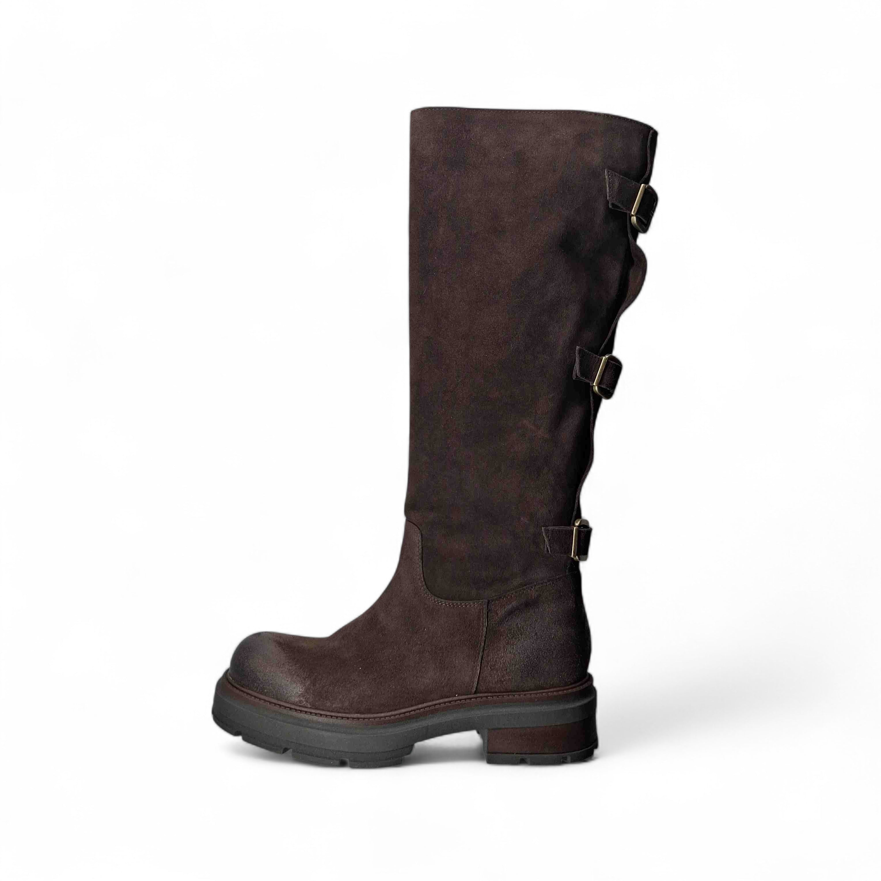 Kammi Stivaletti con Tacco Stivale Anna Biker Con Fibie da Donna – Multicolor