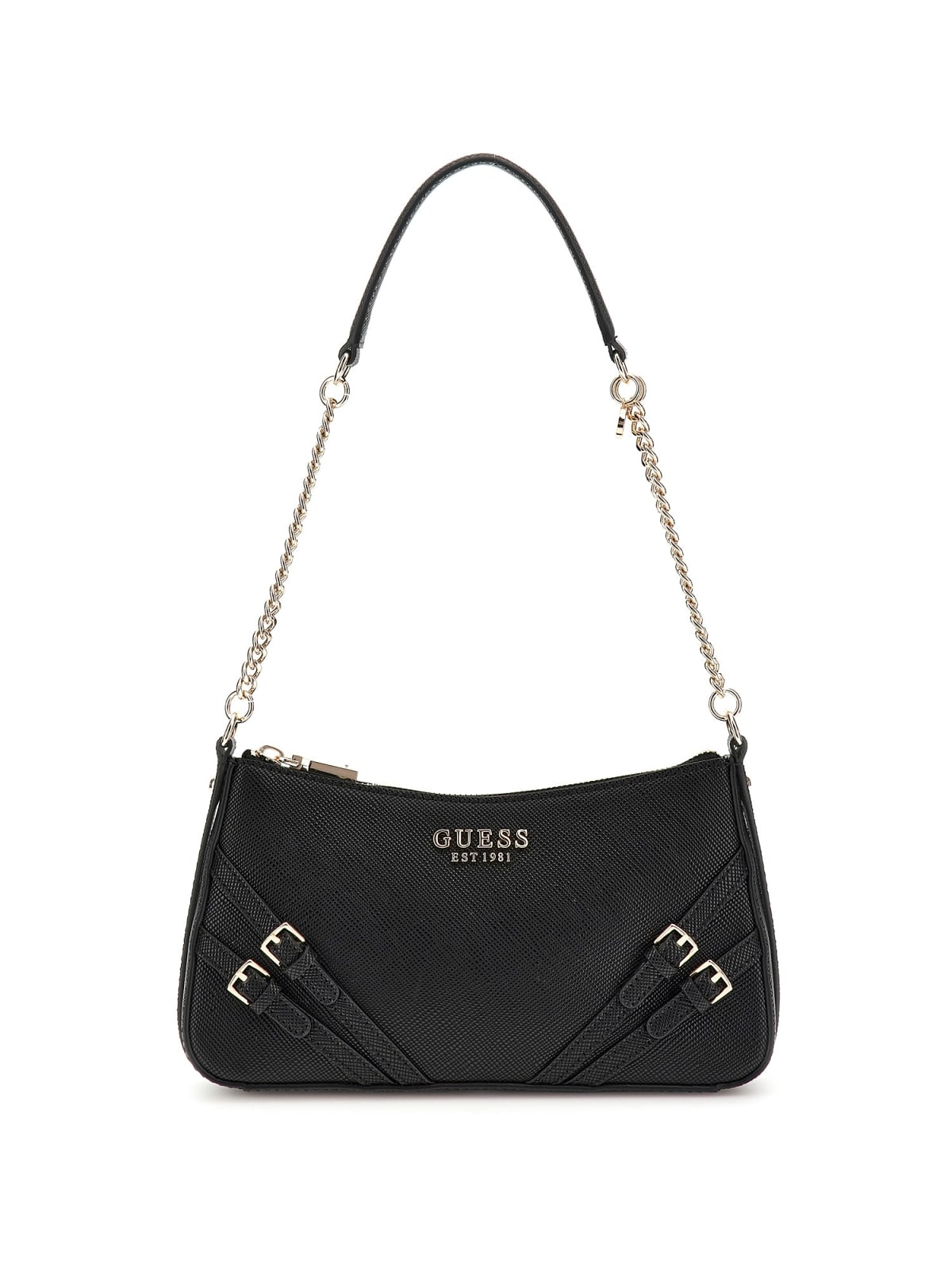 Guess Shopping Strutturate Bramina Top Zip Shoulder da Donna – Nero