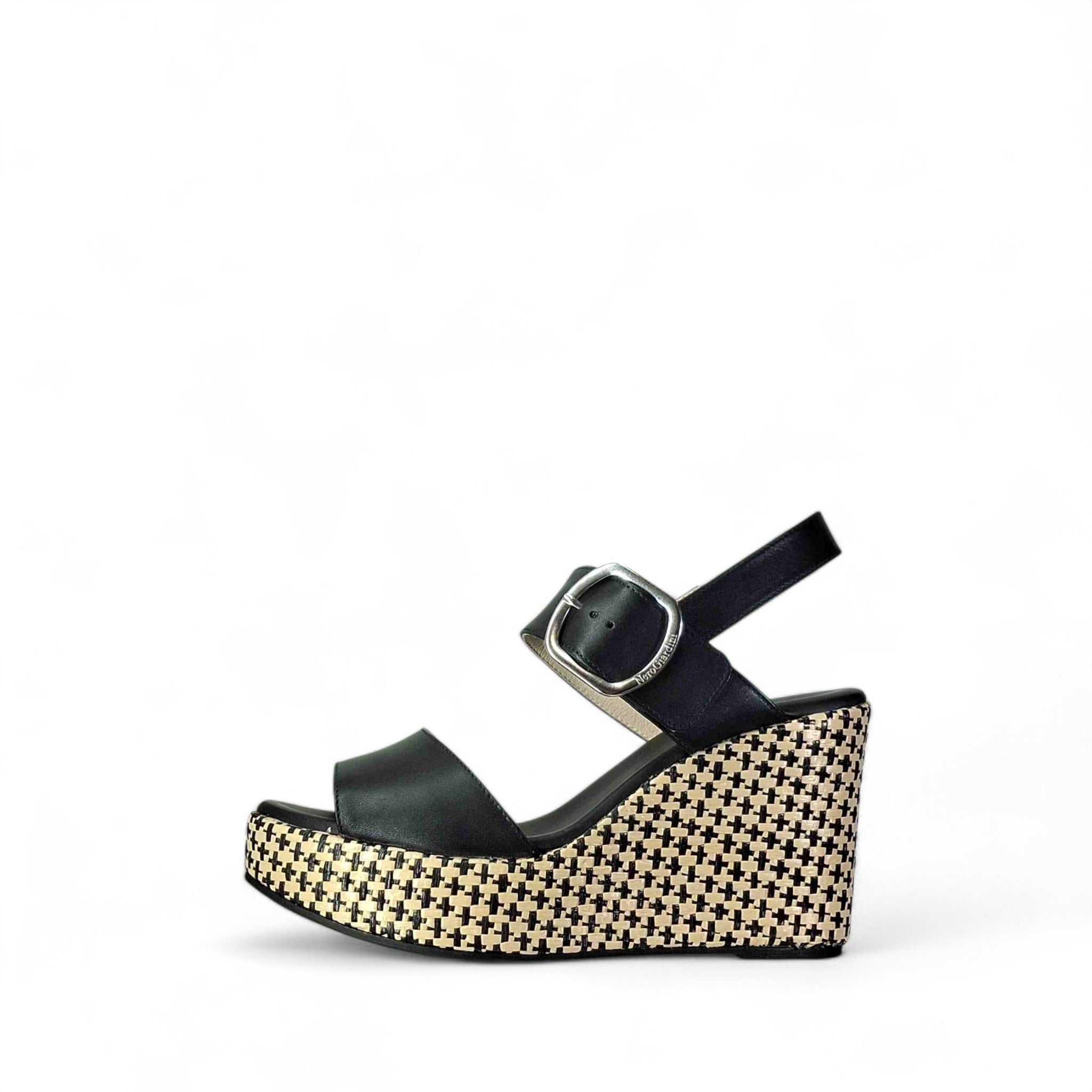 Nero Giardini Gea Sandali con Zeppa da Donna – Nero - E616022 D 100