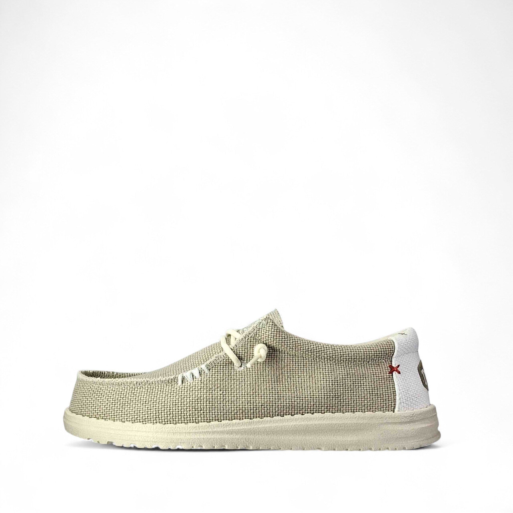 Dude Wally Braided Scarpe Basse Senza Stringhe da Uomo – Panna - 40003 WHITE