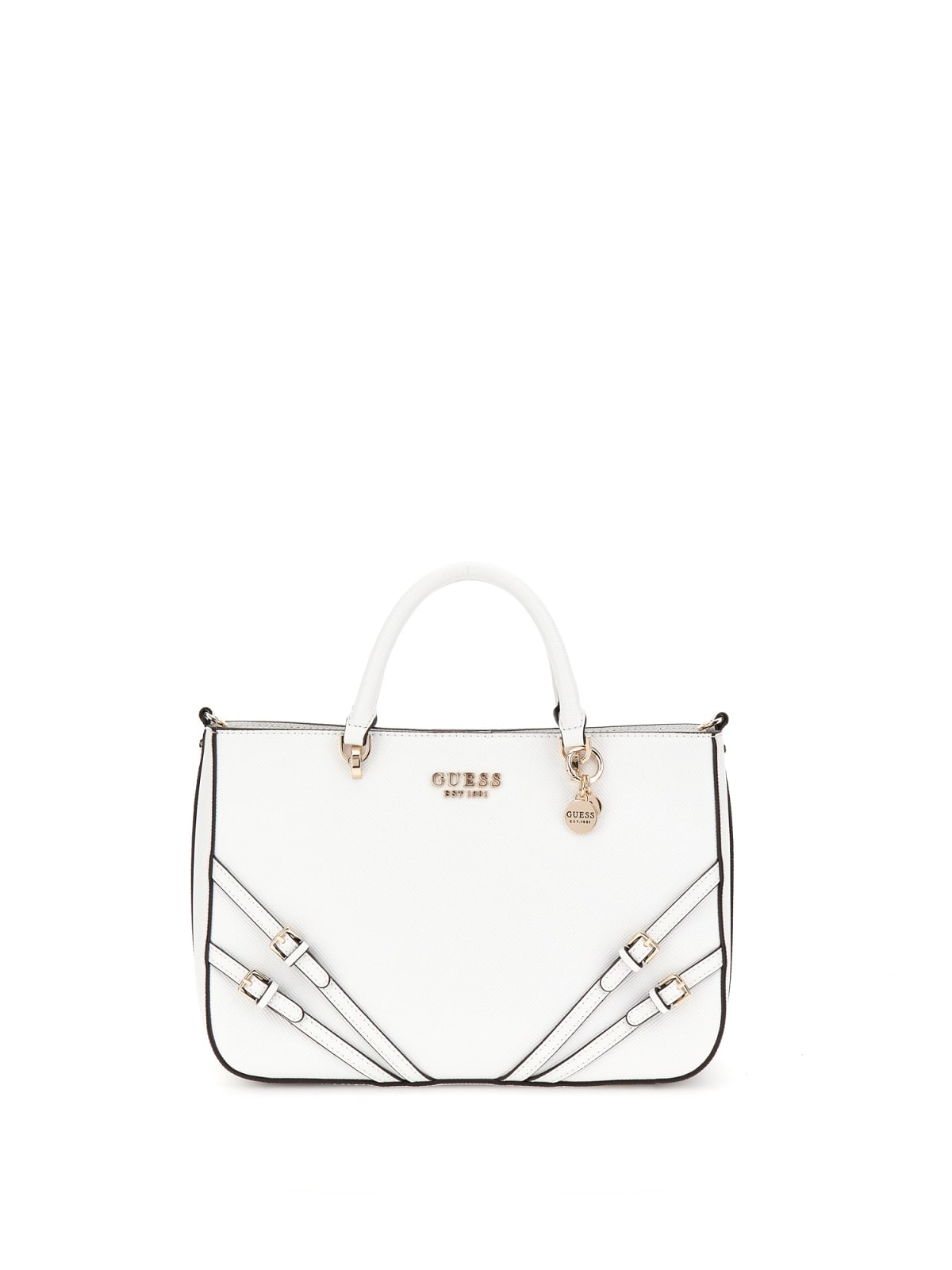 Guess Bramina Girlfriend Satchel Tracolla Media da Donna – Bianco - HWZG9636060 WH