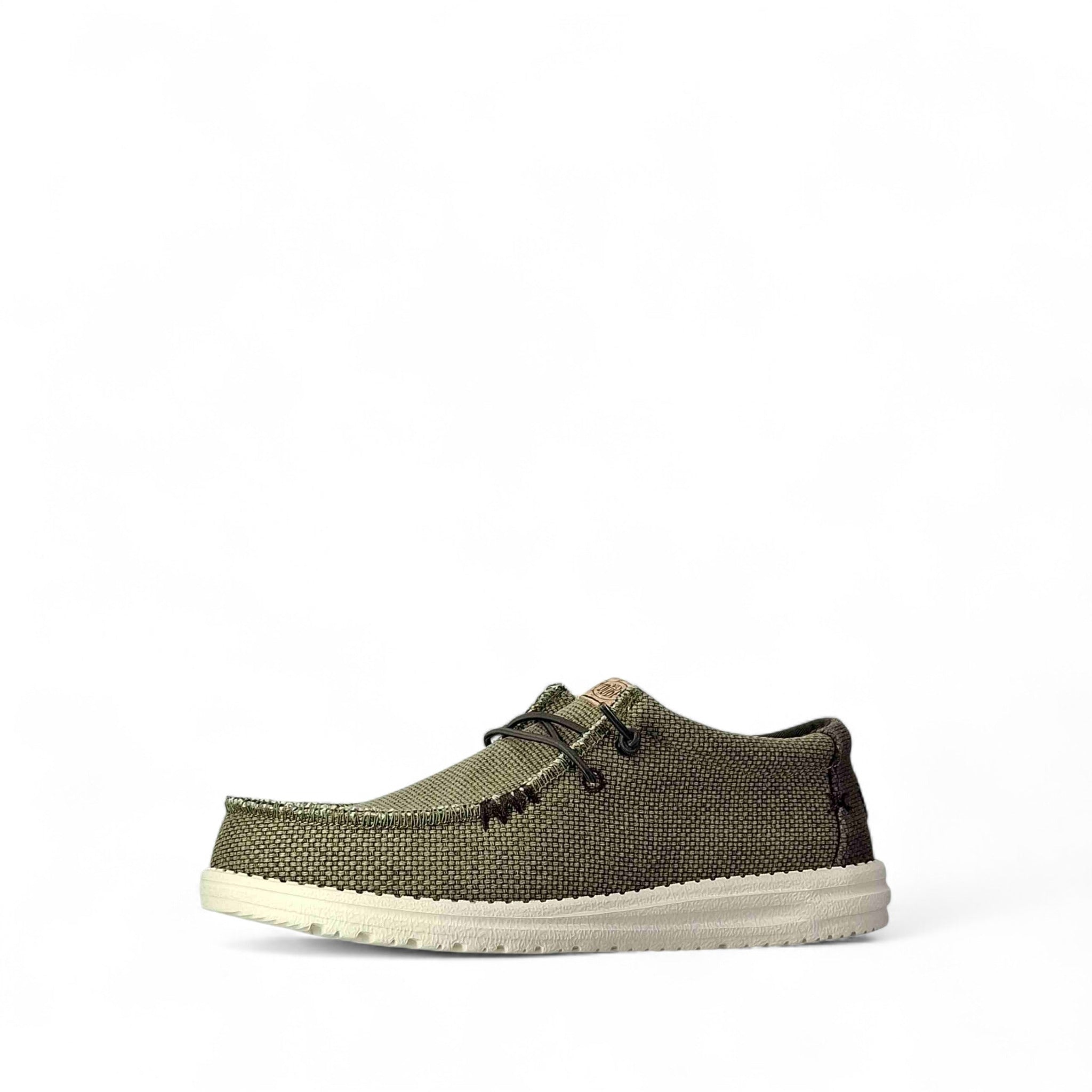 Dude Wally Braided Scarpe Basse Senza Stringhe da Uomo – Oliva - 40003 OLIVE