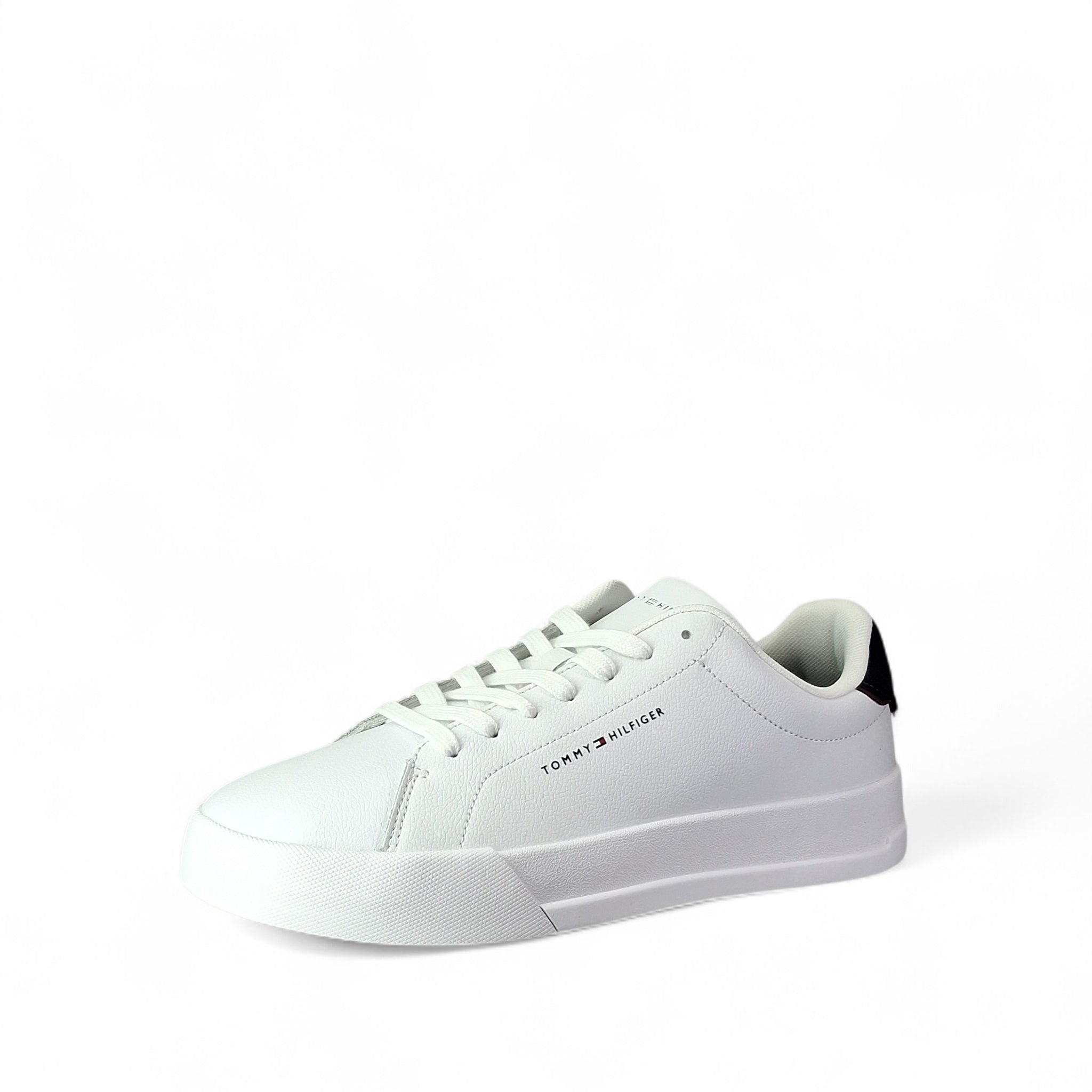 Tommy Hilfiger Th Court Lth Detail Ess Sneakers Basse da Uomo – Bianco - FM0FM053670LD