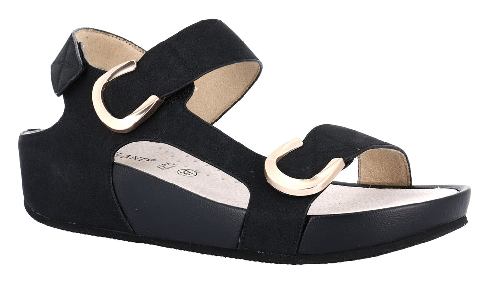 Grunland Sandali con Zeppa Sa da Donna – Nero