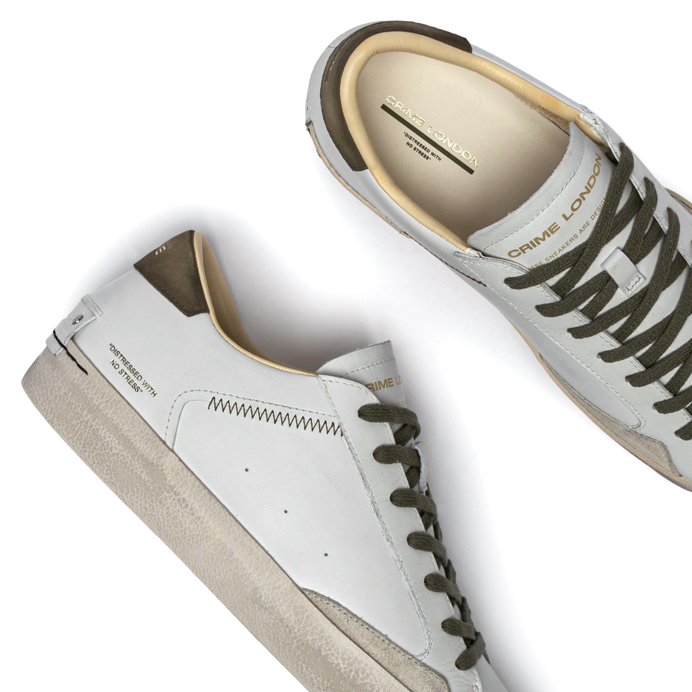 Crime London Scarpe Basse Stringate da Uomo – Bianco