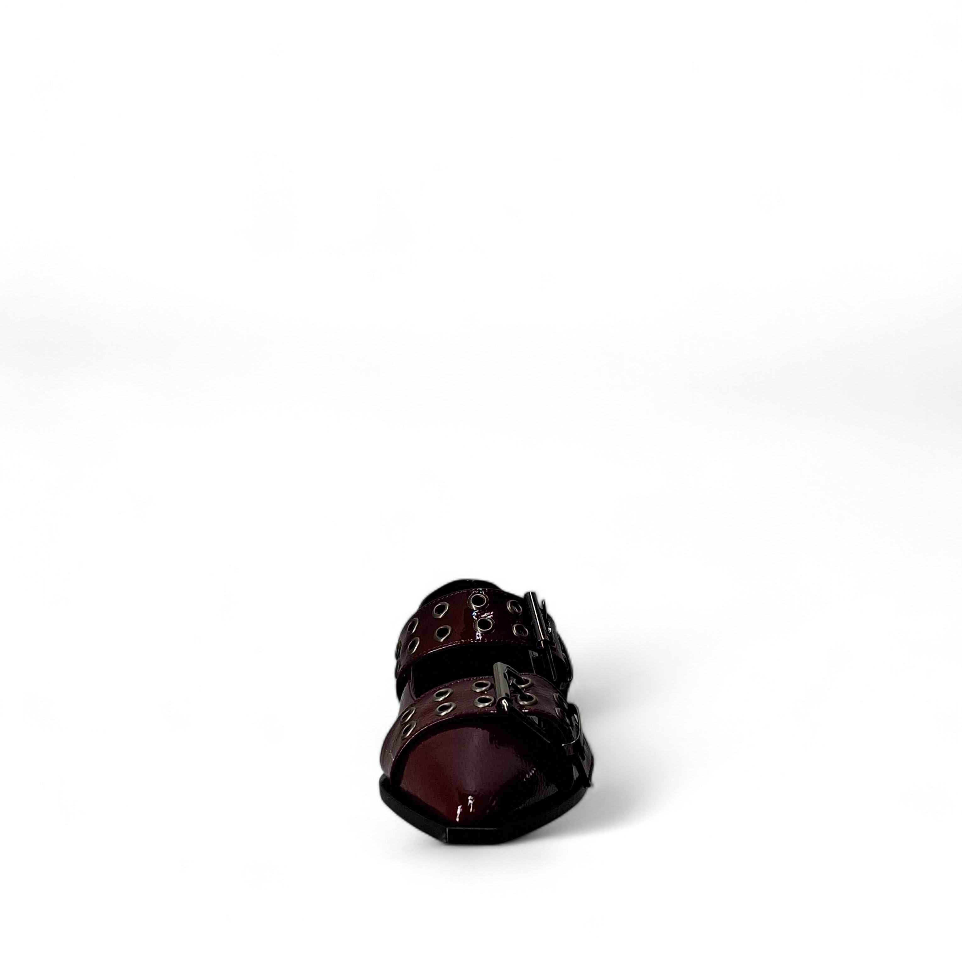 Kammi Punta Fibie Chiusa Scarpe Basse Senza Stringhe da Donna – Bordeaux - 411M096