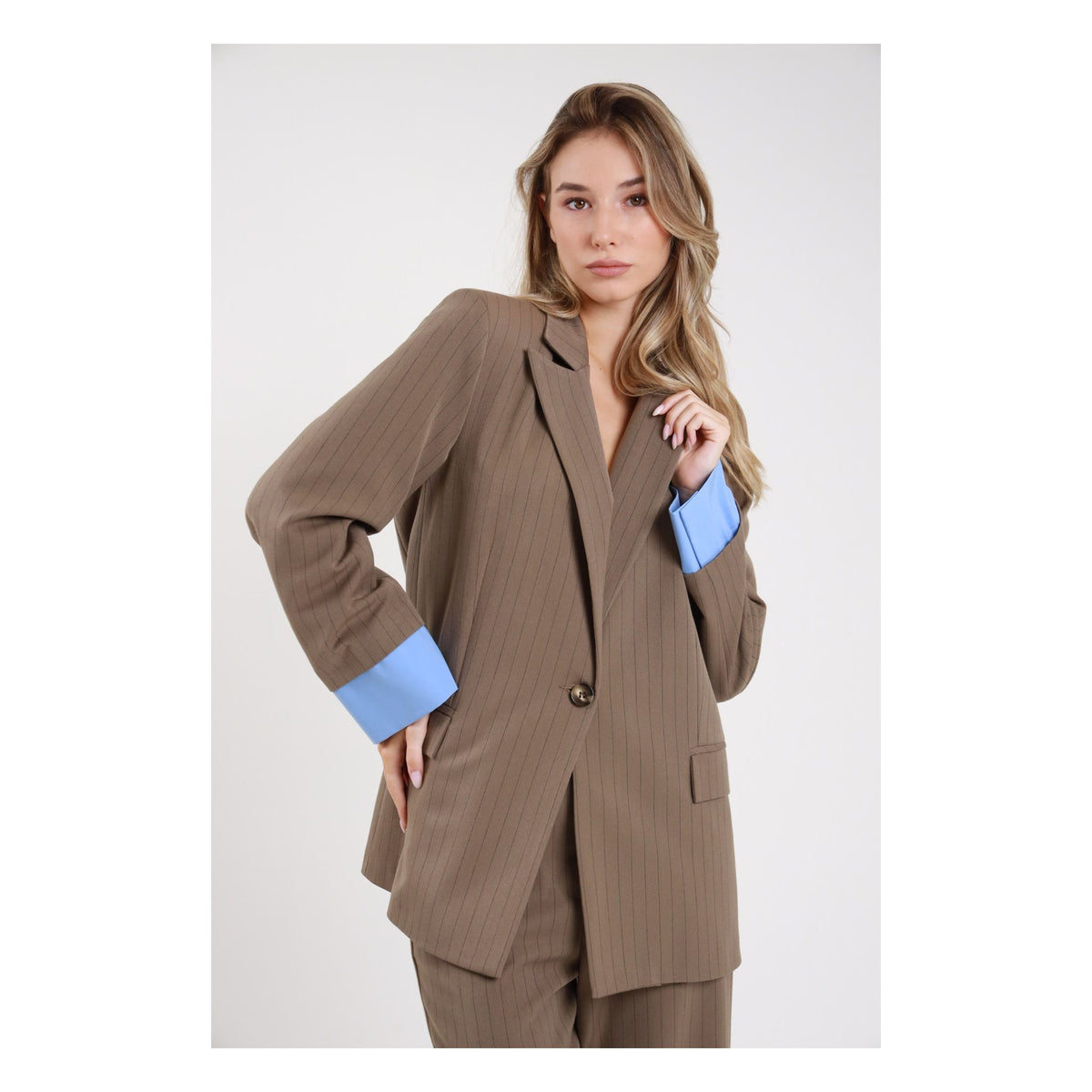 Susimix Giacca Gessata Giacca da Donna – PP441T2F6 FANGO