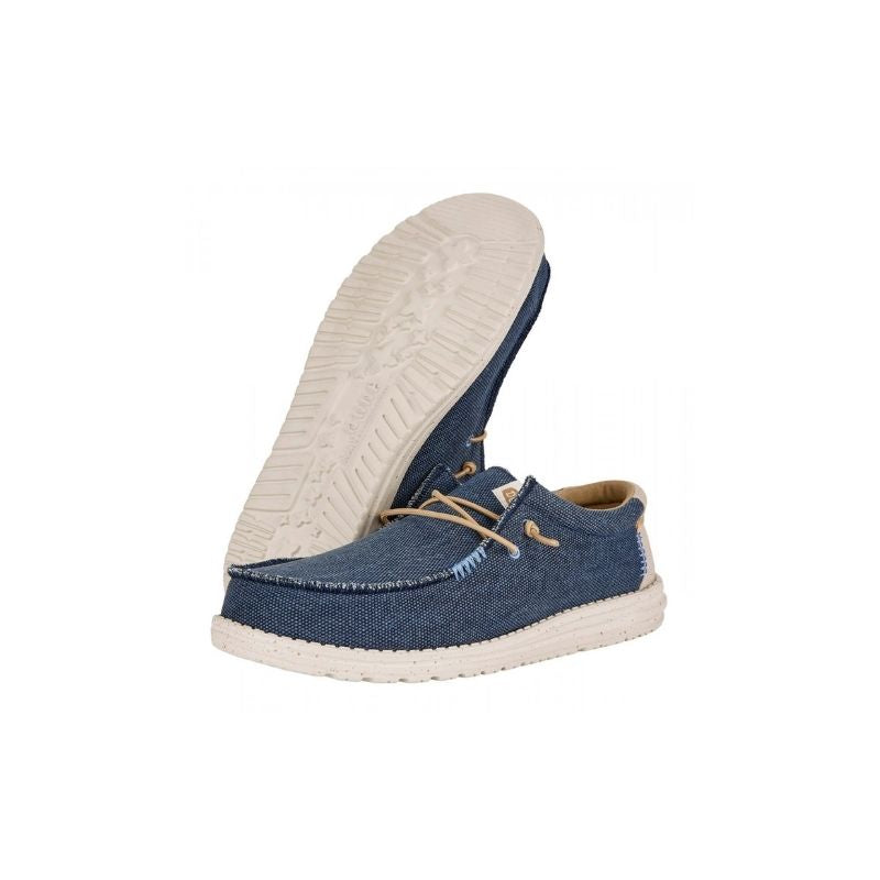 Dude Scarpe Basse Senza Stringhe Wally Coastline Jute da Uomo – Blu
