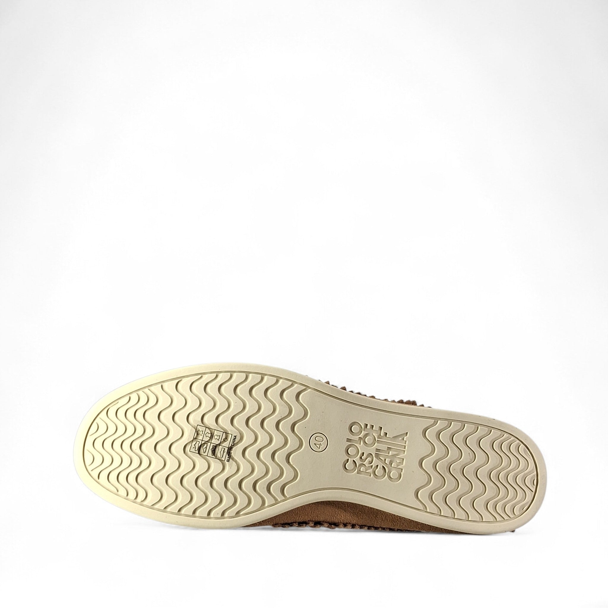Colors of California Cow Suede Sfringed Mocassini da Donna – Cuoio - YUCCA01