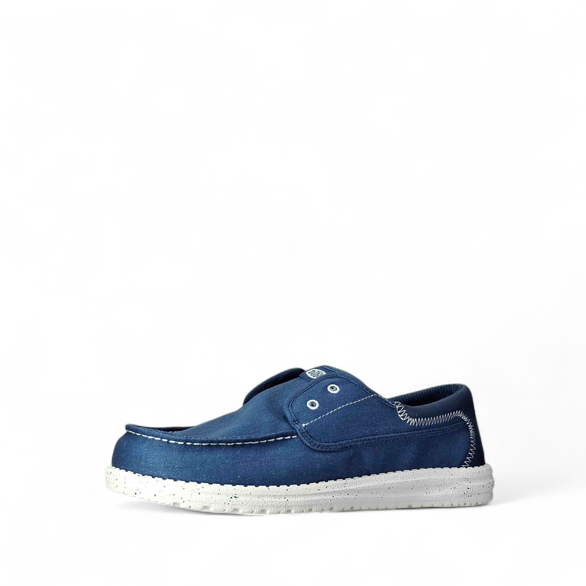 Dude Wally Cru Stretch Canvas Scarpe Basse Senza Stringhe da Uomo – Multicolor - 45141 BLUE