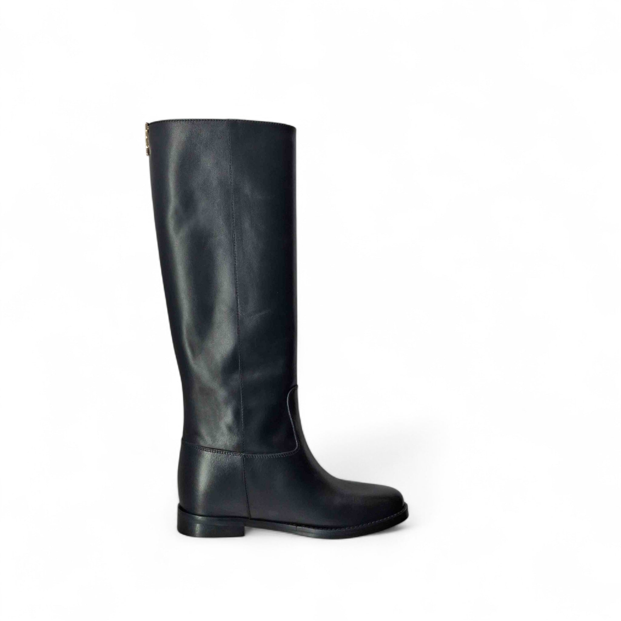 Kammi Stivali senza Tacco Stivale Zeppa V Oro da Donna – Nero