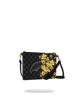Sprayground Gold Floral Remix Crossover Tracolla Media da Uomo – Nero - 910B9006NSZ
