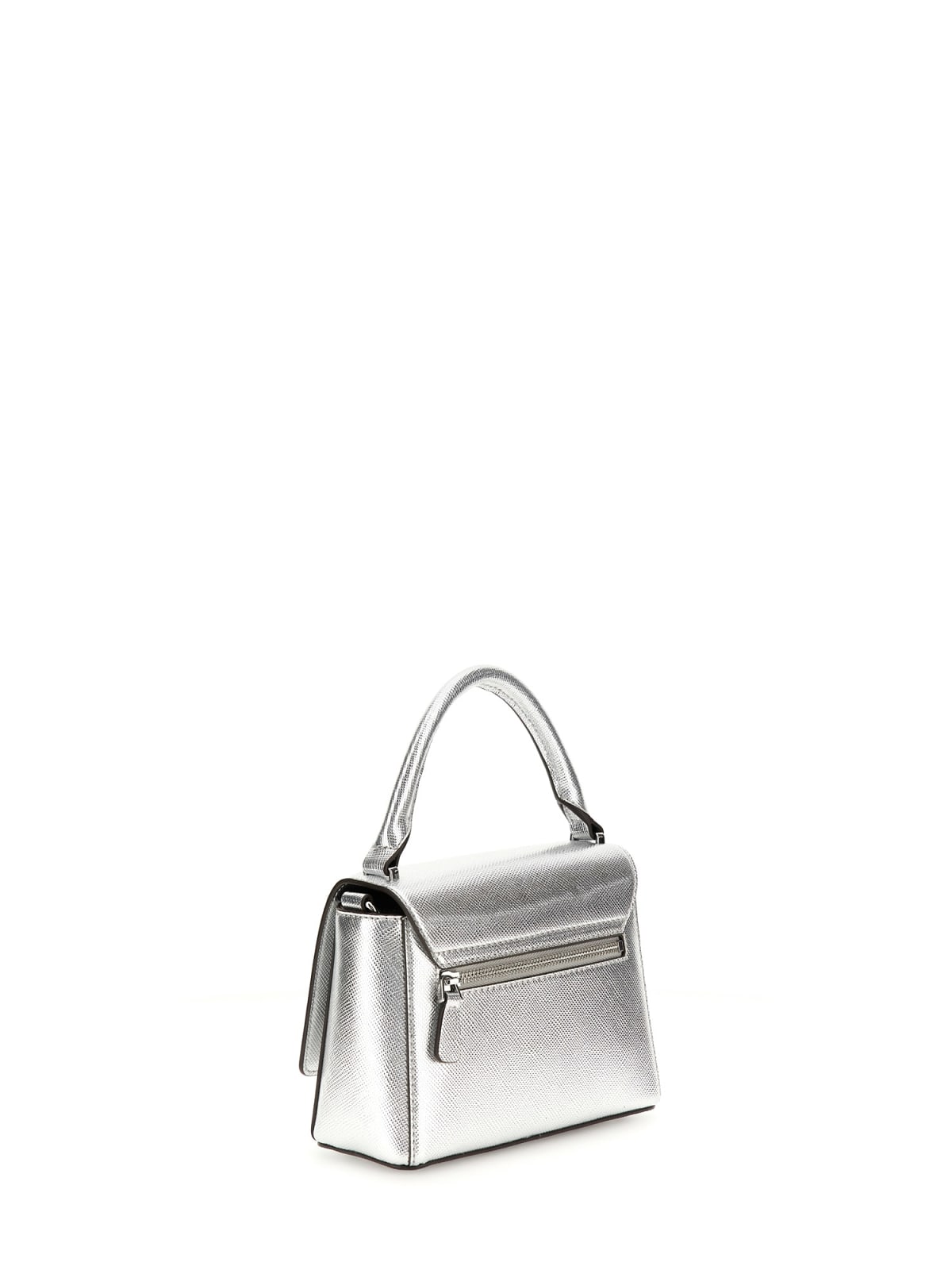 Guess Fedana Top Handle Flap Tracolla Media da Donna – Argento - HWZM9643200