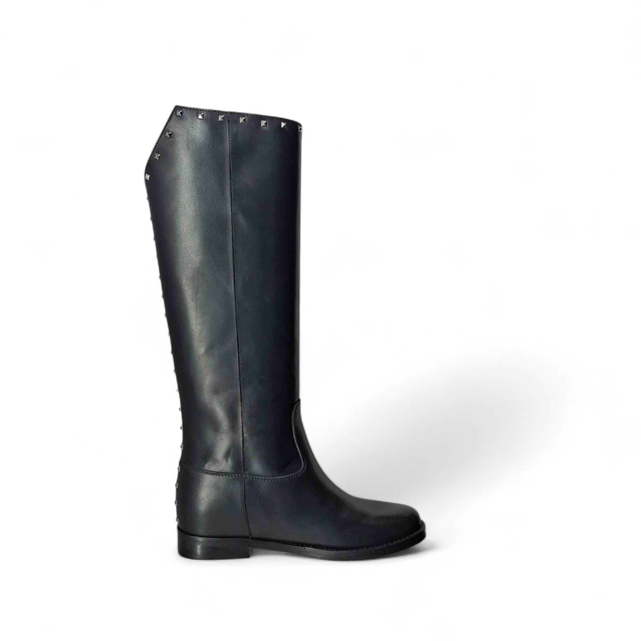 Kammi Stivali senza Tacco Stivale Zeppa Con Borchie da Donna – Nero