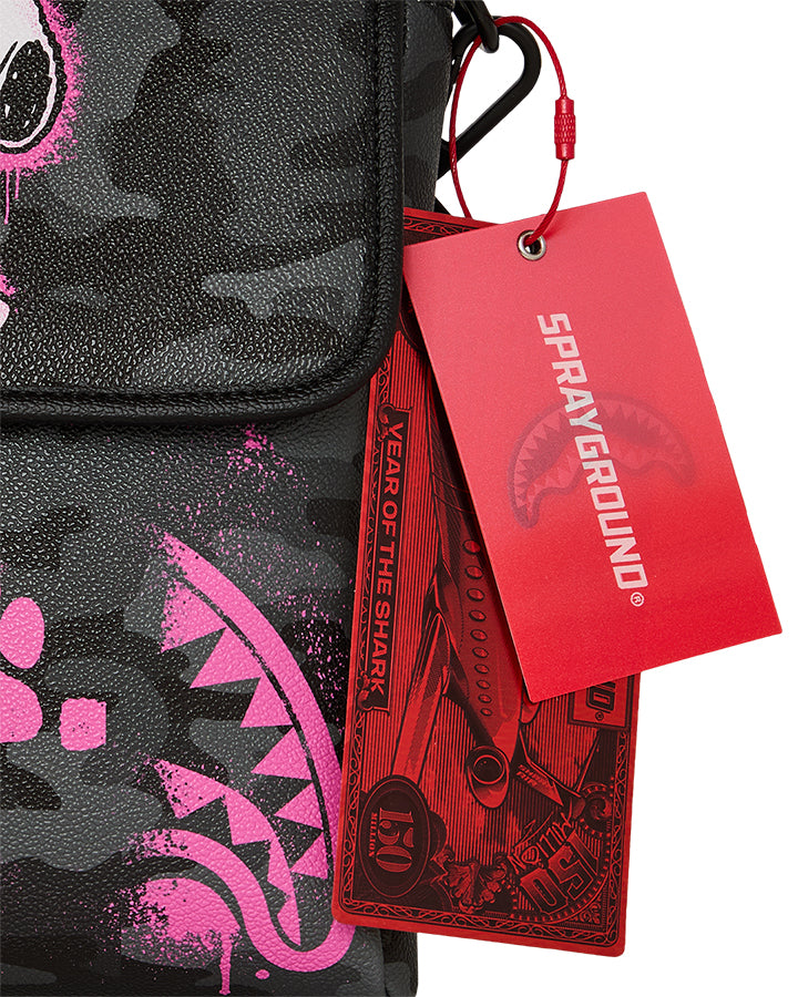Sprayground Snoopy Pink Stencil Marsupi da Uomo – Nero - 910B9000NSZ