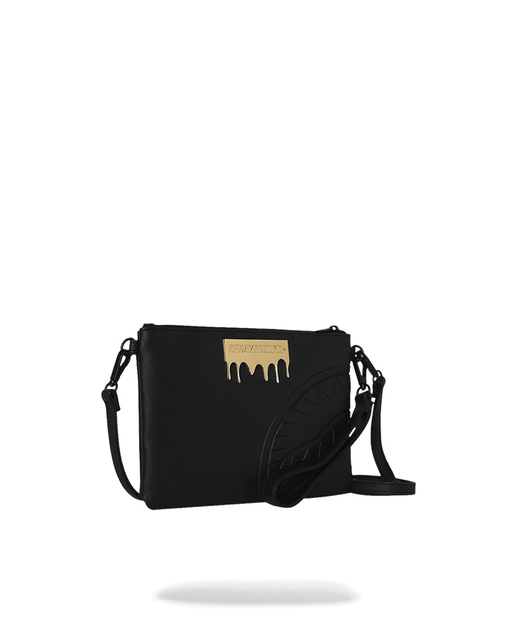 Sprayground Gold Brick Luxe Crossover Tracolla Media da Uomo – Nero - 910B9044NSZ