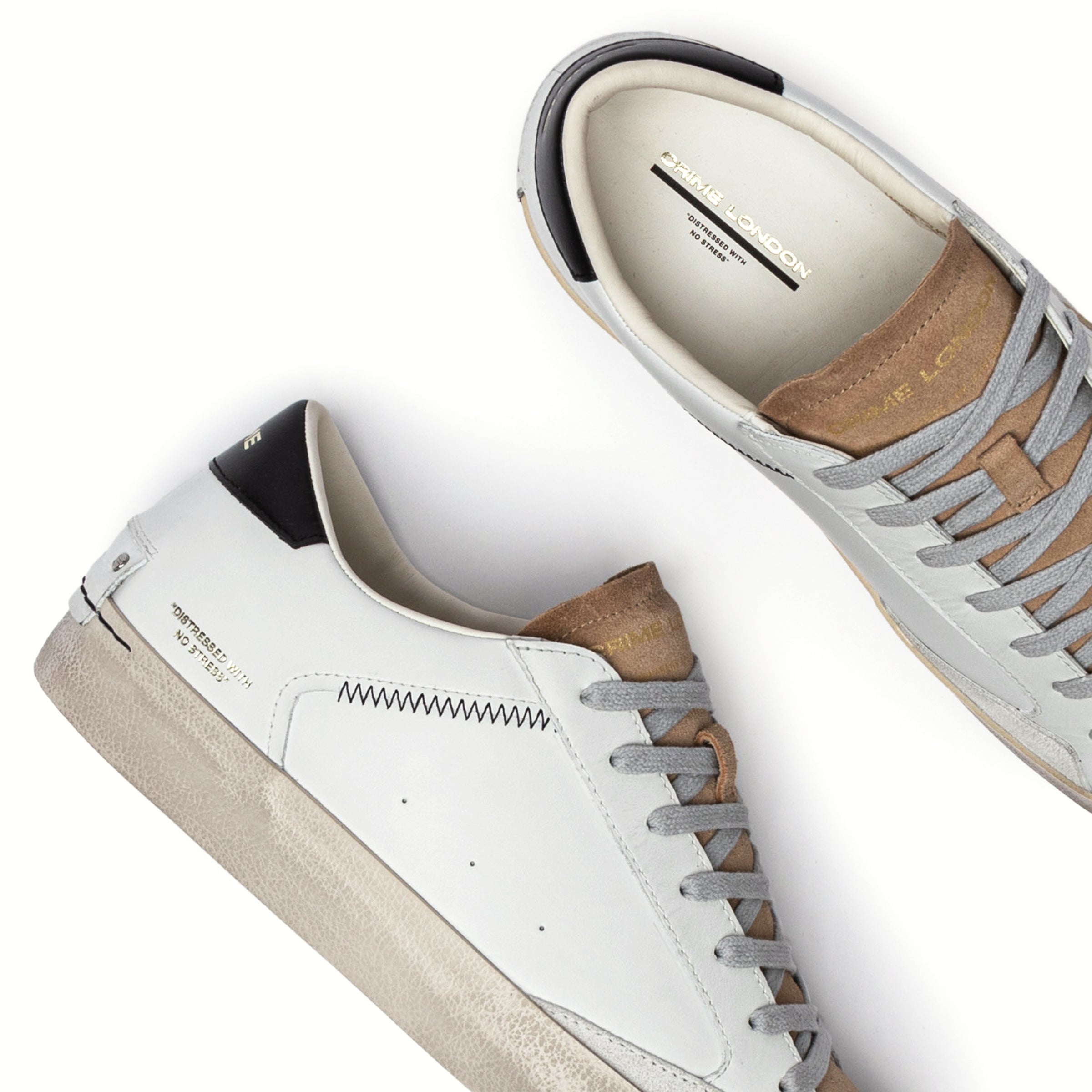 Crime London Scarpe Basse Stringate da Uomo – Bianco