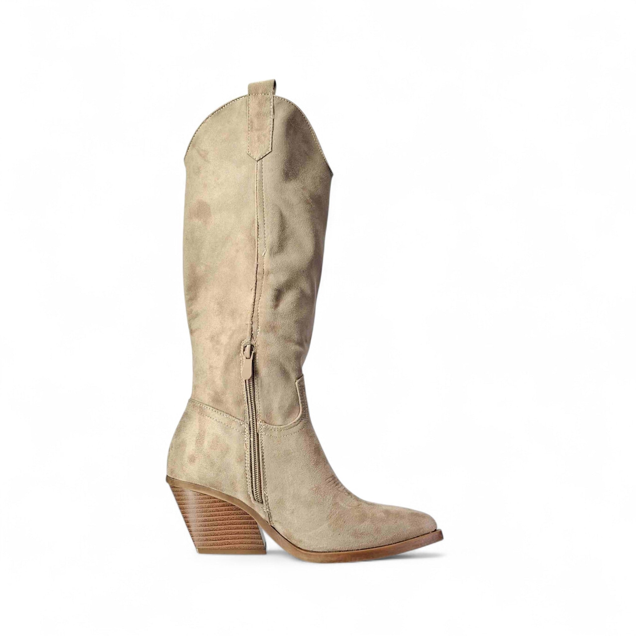 In Scarpa Texano Stivali Texani da Donna – Tortora - LY80-4