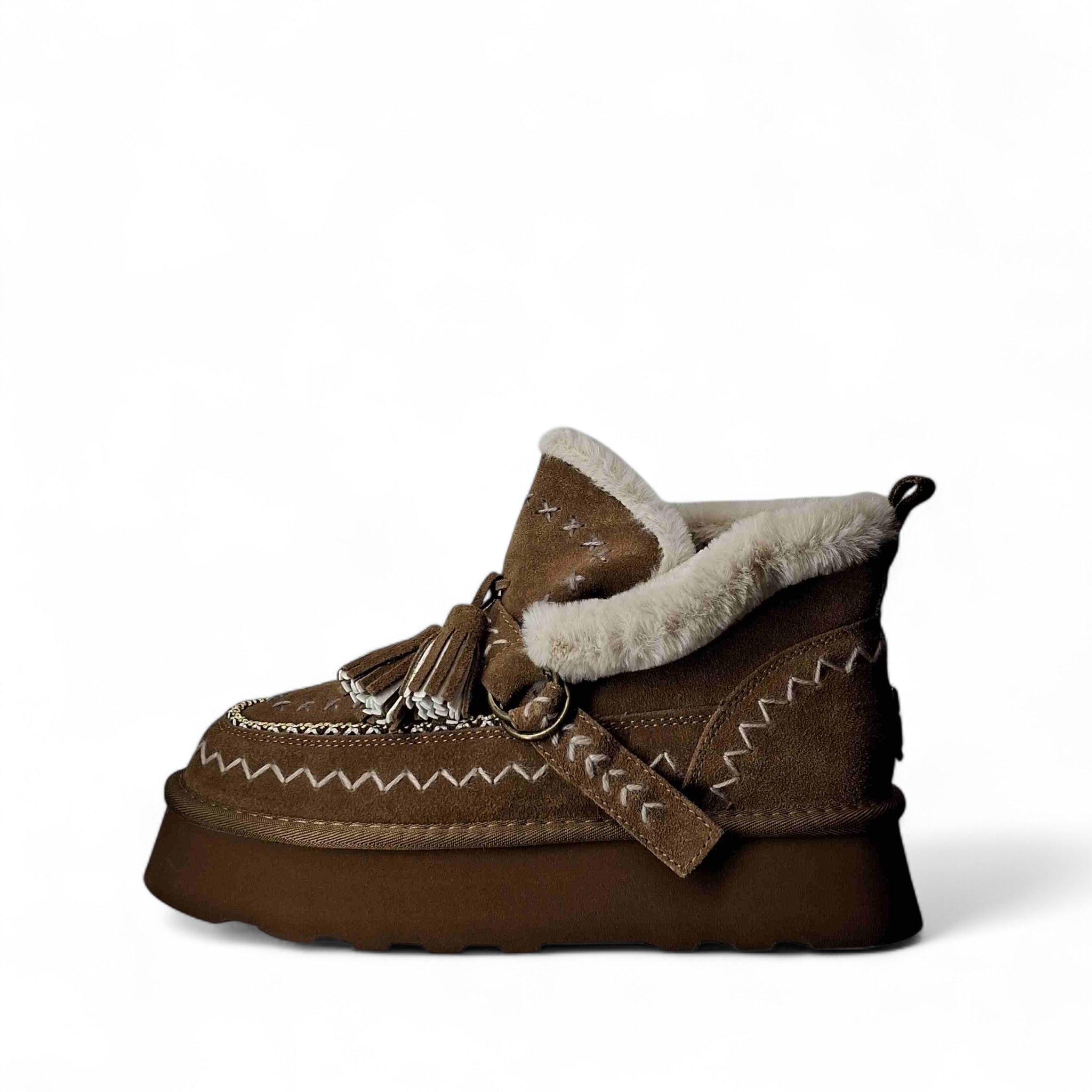 O-Joo Stivaletti con Pelo Gwen Etno da Donna – Tabacco