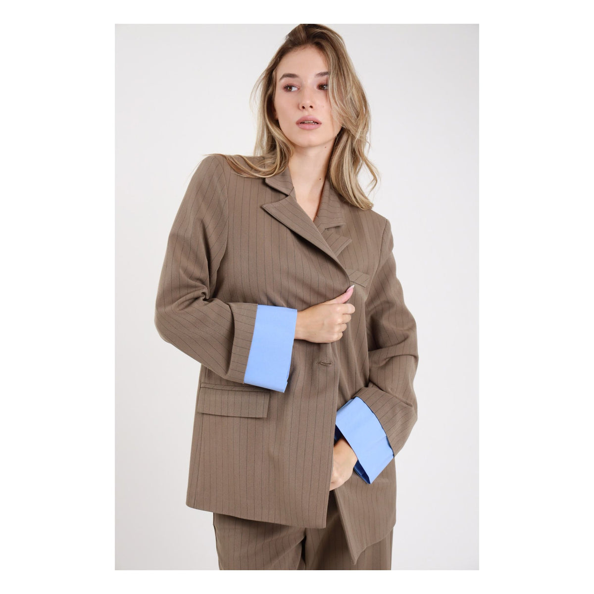 Susimix Giacca Gessata Giacca da Donna – PP441T2F6 FANGO