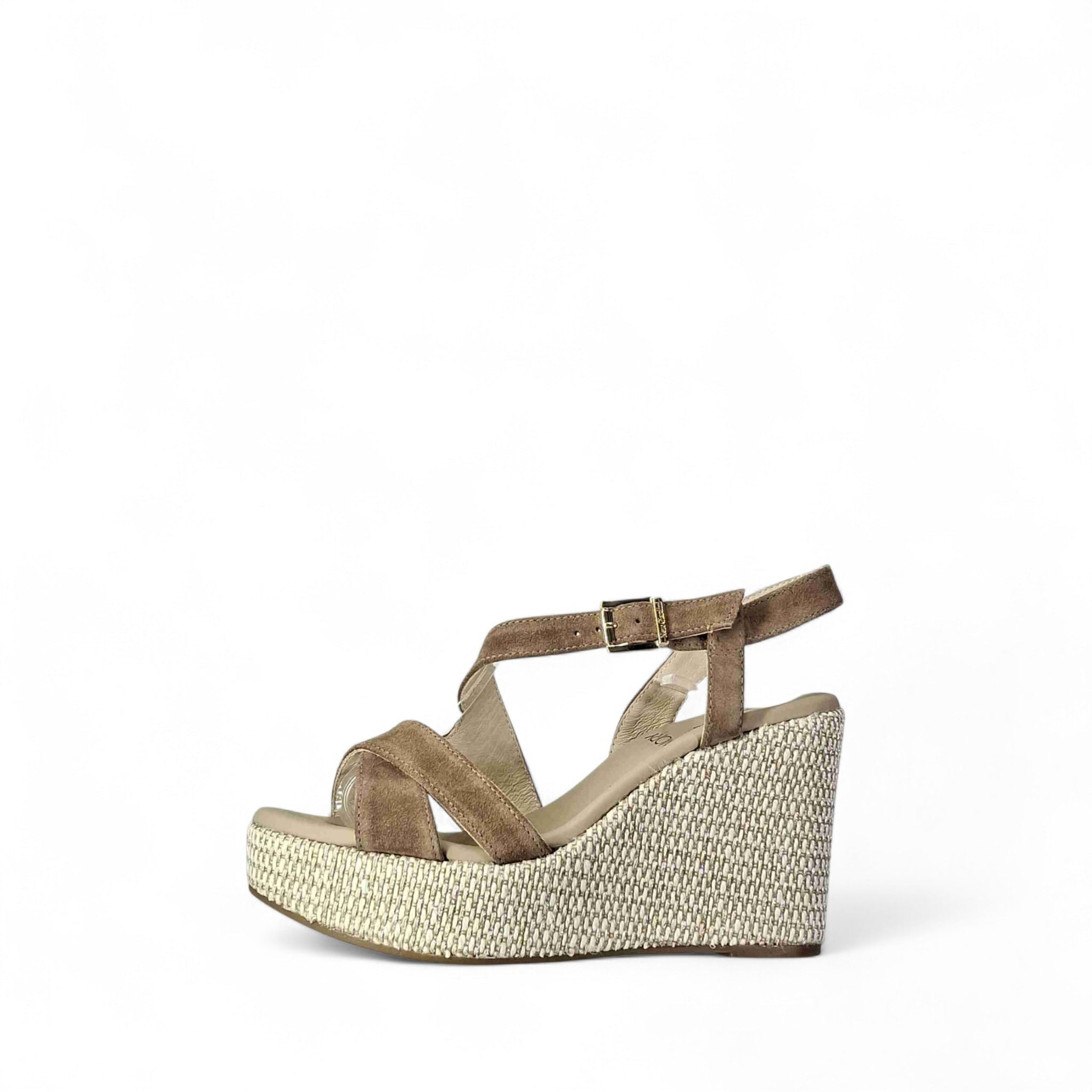 Nero Giardini Gilda Sandali con Zeppa da Donna – Marrone - E616020 D 442
