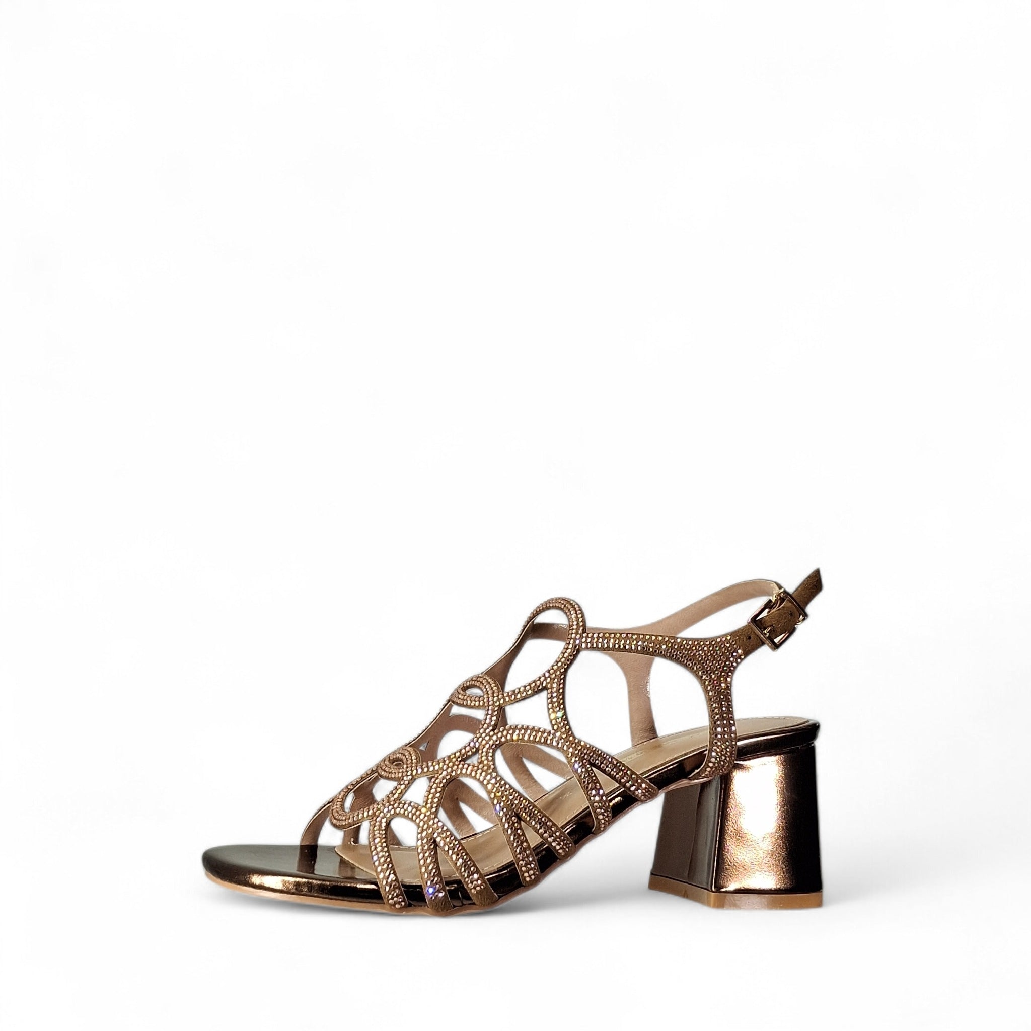 Kammi Clizia Sandali con Tacco da Donna – Bronzo - 2503 BRONZO