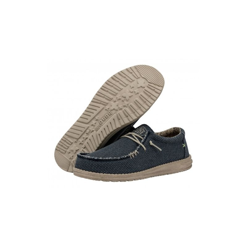 Dude Scarpe Basse Senza Stringhe Wally Braided da Uomo – Blu