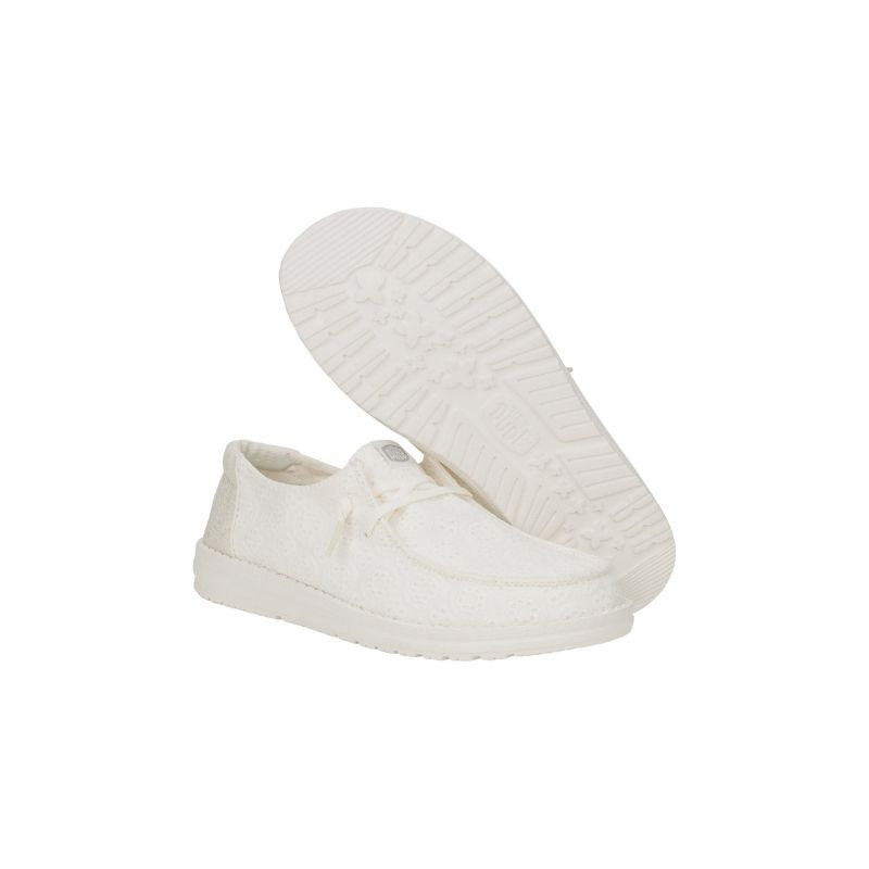 Dude Sneakers Basse Wendy Eyelet Lace da Donna – Bianco