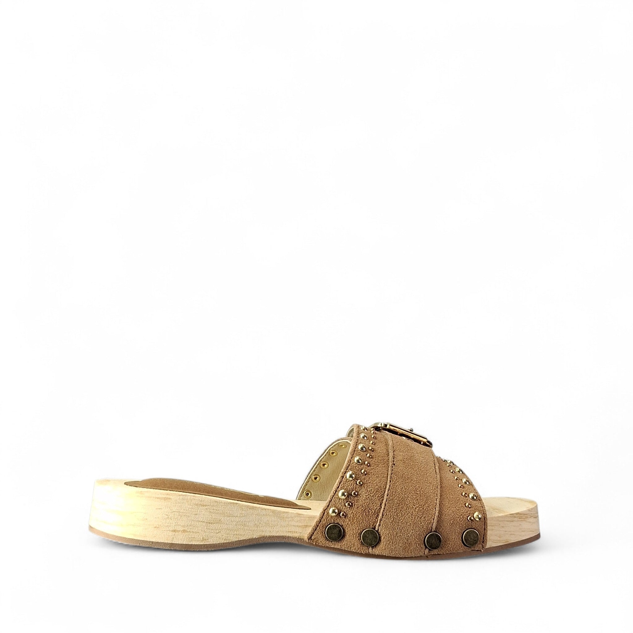 Colors of California Cow Suede Clog Ciabatte Basse da Donna – Cuoio - HC BAYL05