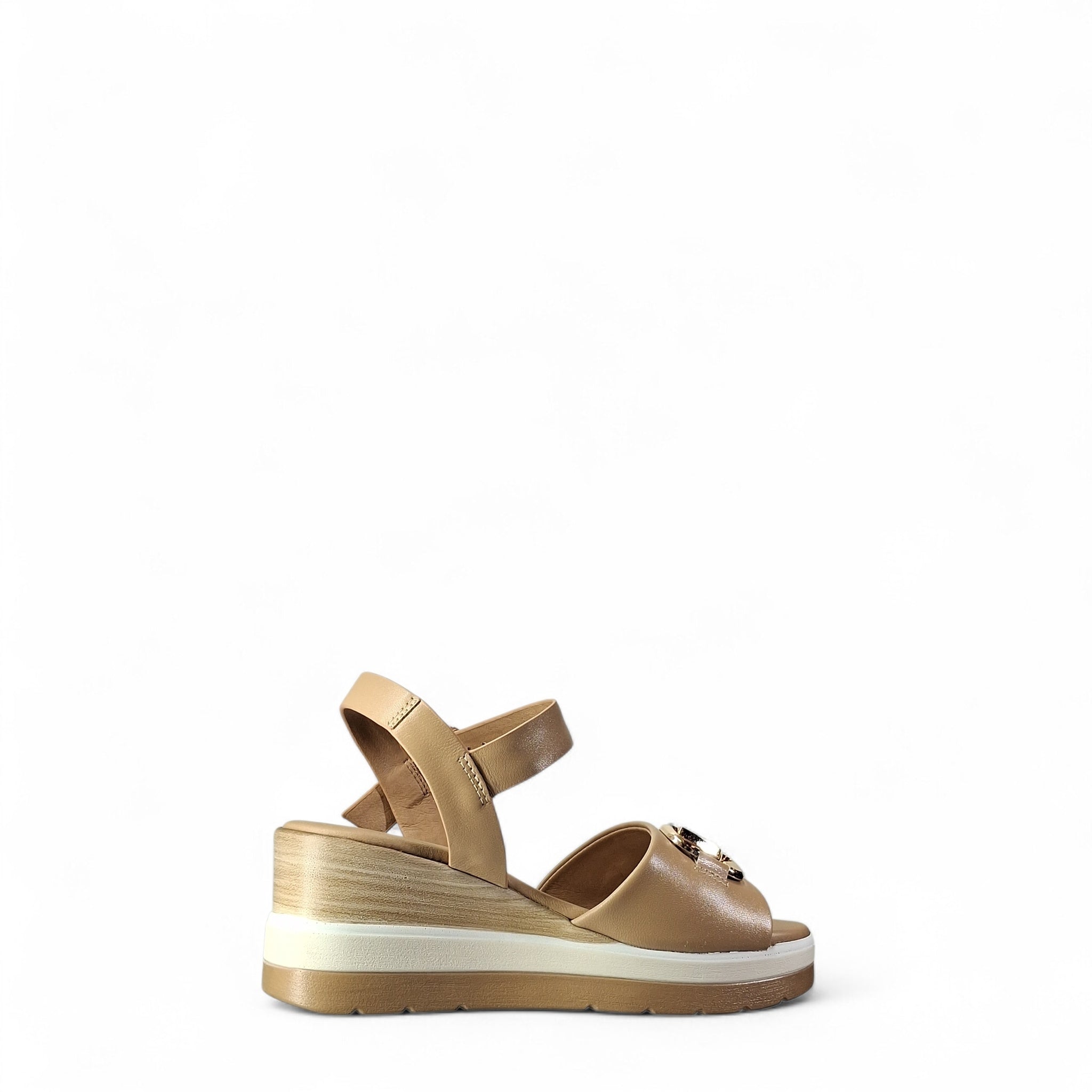 Kammi Rebecca Sandali con Zeppa da Donna – Camel - 20-207_02