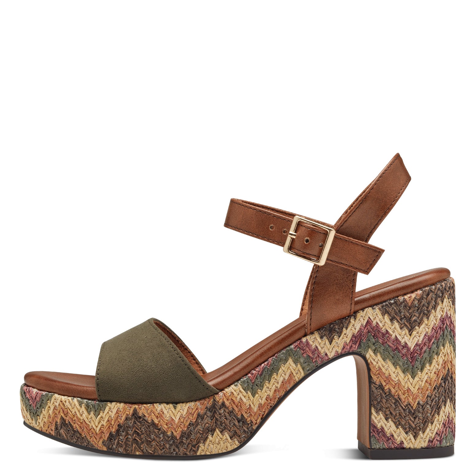 Marco Tozzi Feel Me Sandali con Tacco da Donna – Khaki - 2-28008-42-726