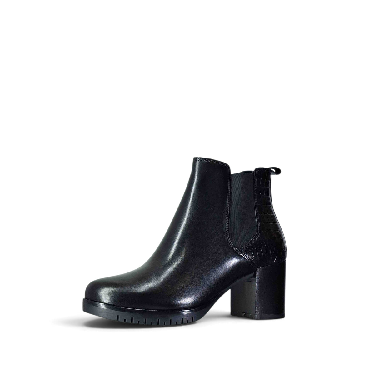 Cinzia Soft Vitello Nero Stivaletti Tondi Con Tacco da Donna – IS143122 002