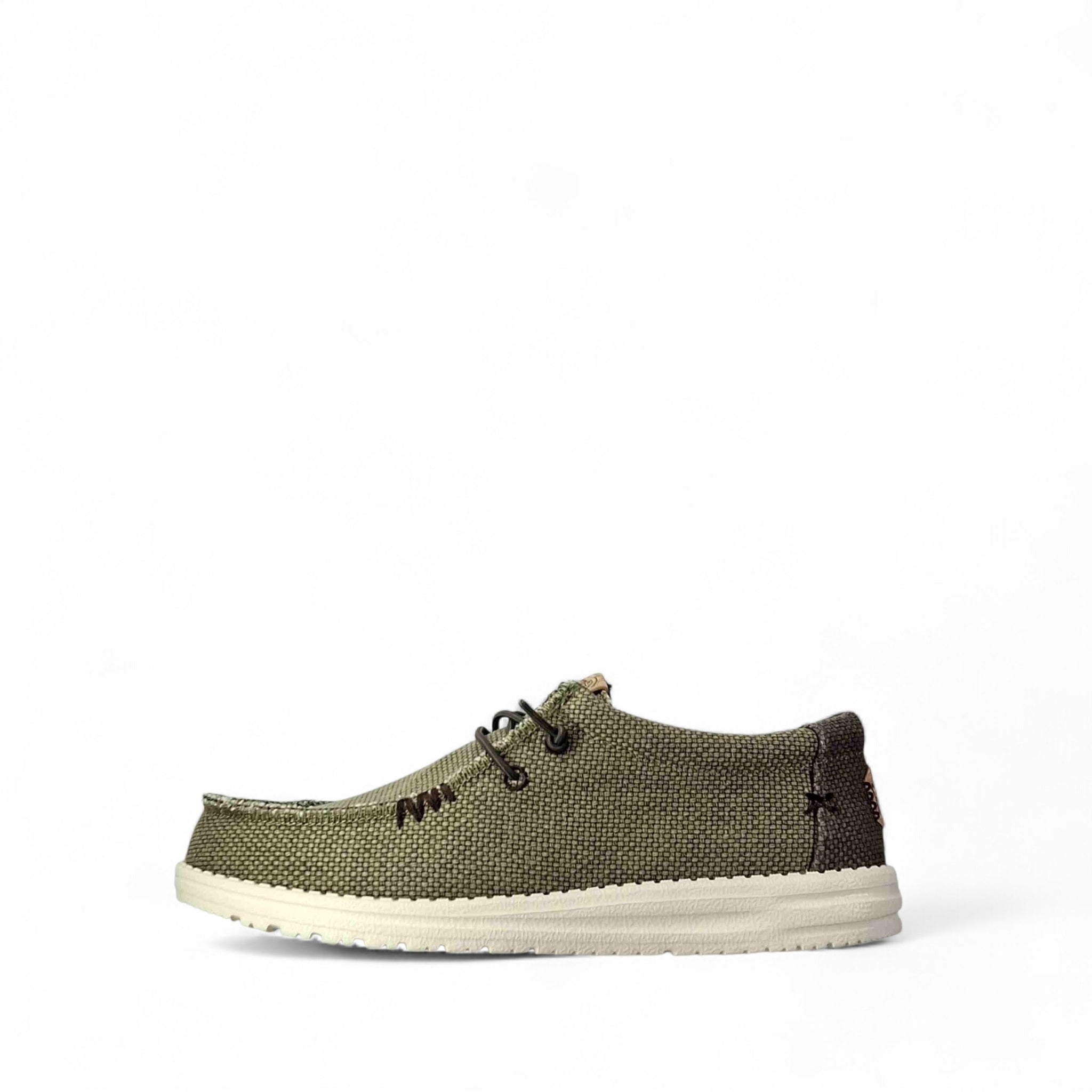 Dude Wally Braided Scarpe Basse Senza Stringhe da Uomo – Oliva - 40003 OLIVE