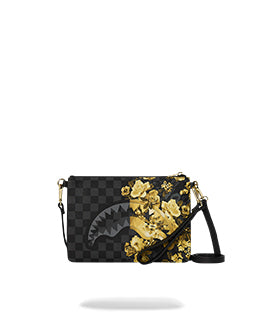 Sprayground Gold Floral Remix Crossover Tracolla Media da Uomo – Nero - 910B9006NSZ
