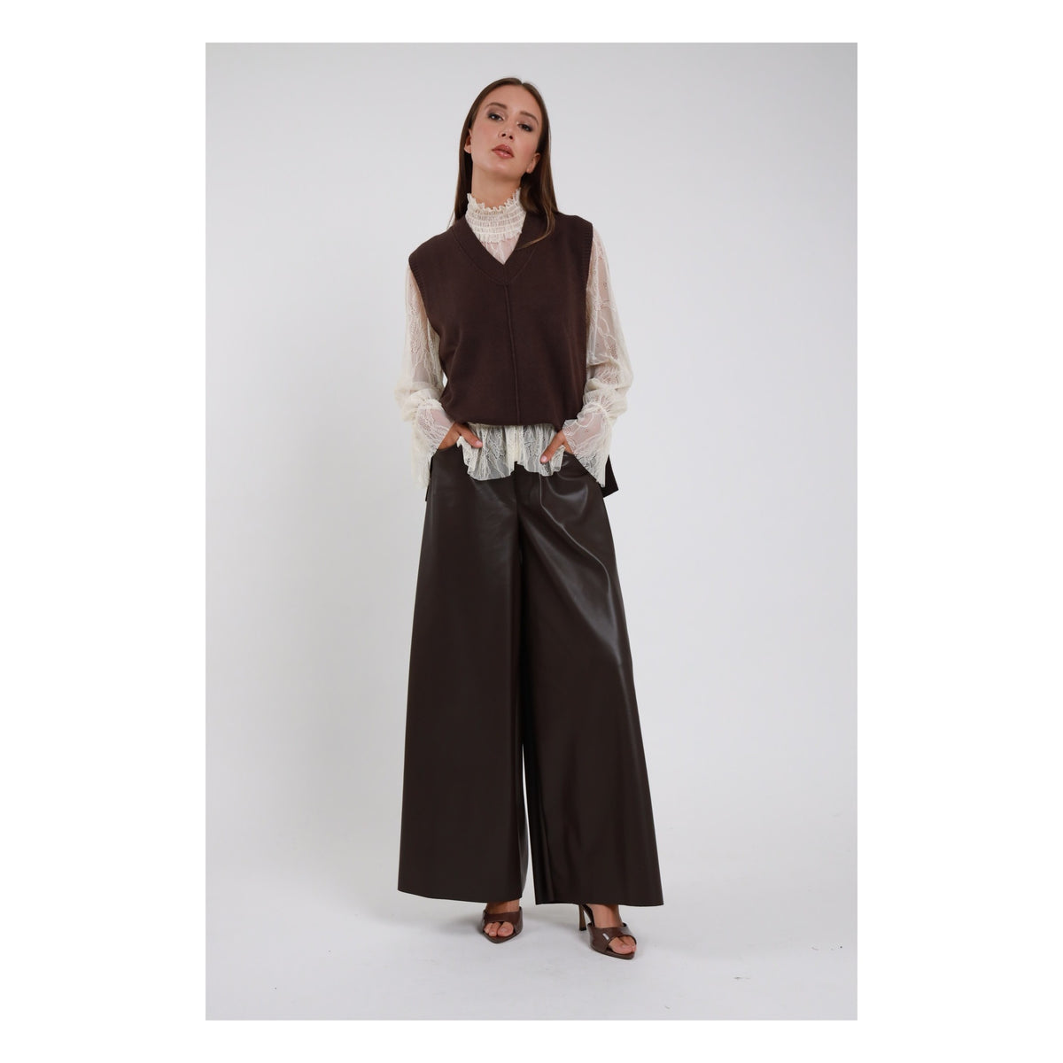 Susimix Pantalone Palazzo Pantaloni da Donna – S12132ECO MORO