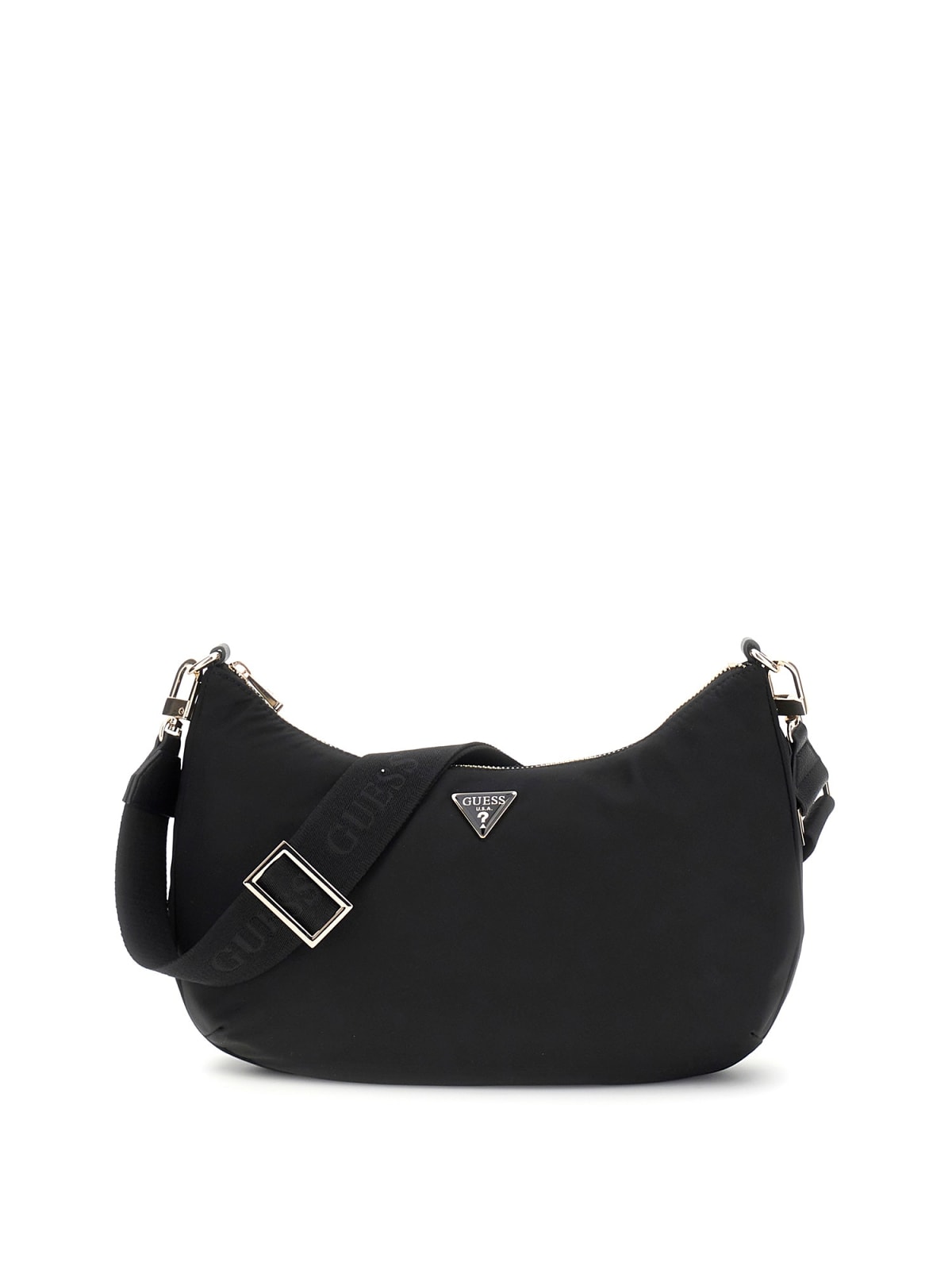 Guess Shopping Strutturate Eco Gemma Hobo Shoulder Bag da Donna – Nero