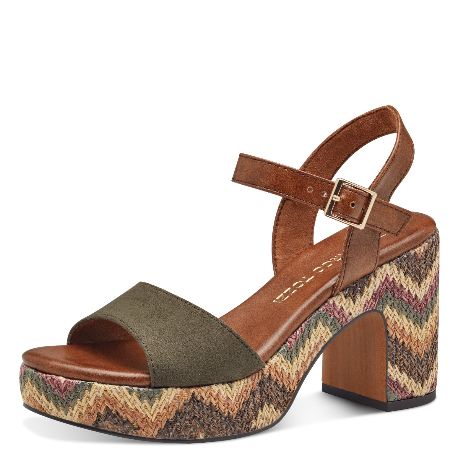 Marco Tozzi Feel Me Sandali con Tacco da Donna – Khaki - 2-28008-42-726