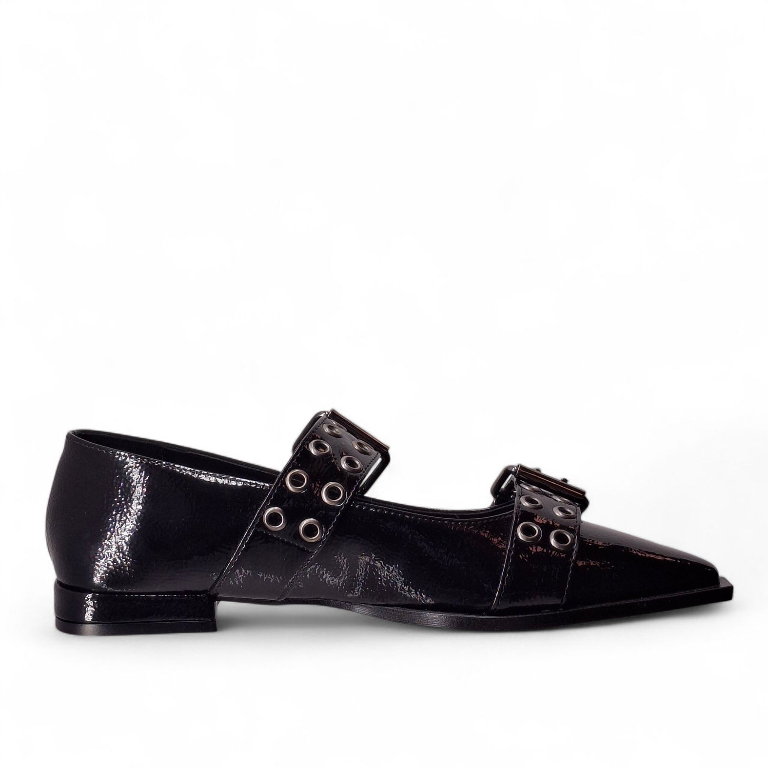 Kammi Scarpe Basse Senza Stringhe Punta Fibie Chiusa da Donna – Nero