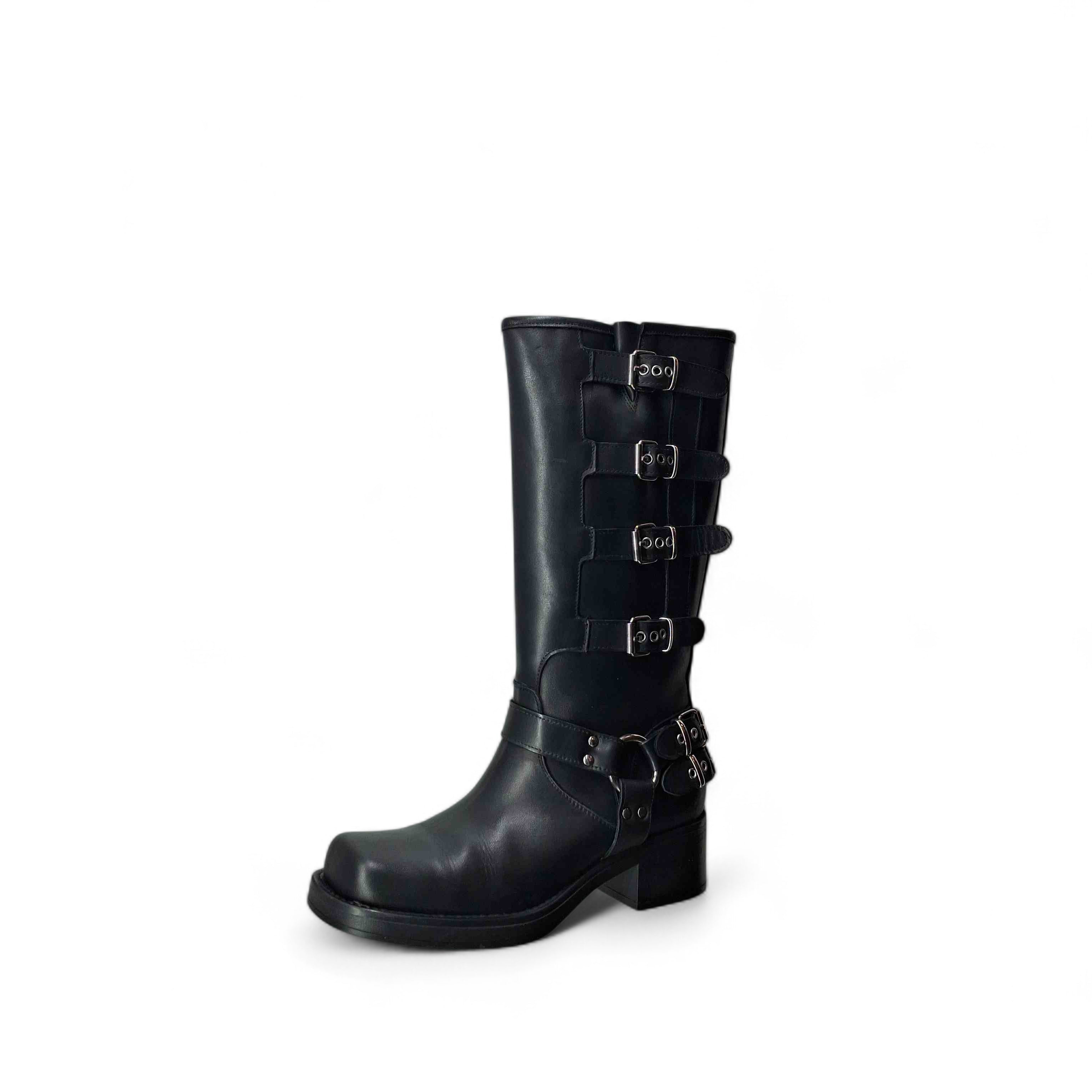 Kammi Stivali senza Tacco Stivale Fibie da Donna – Nero