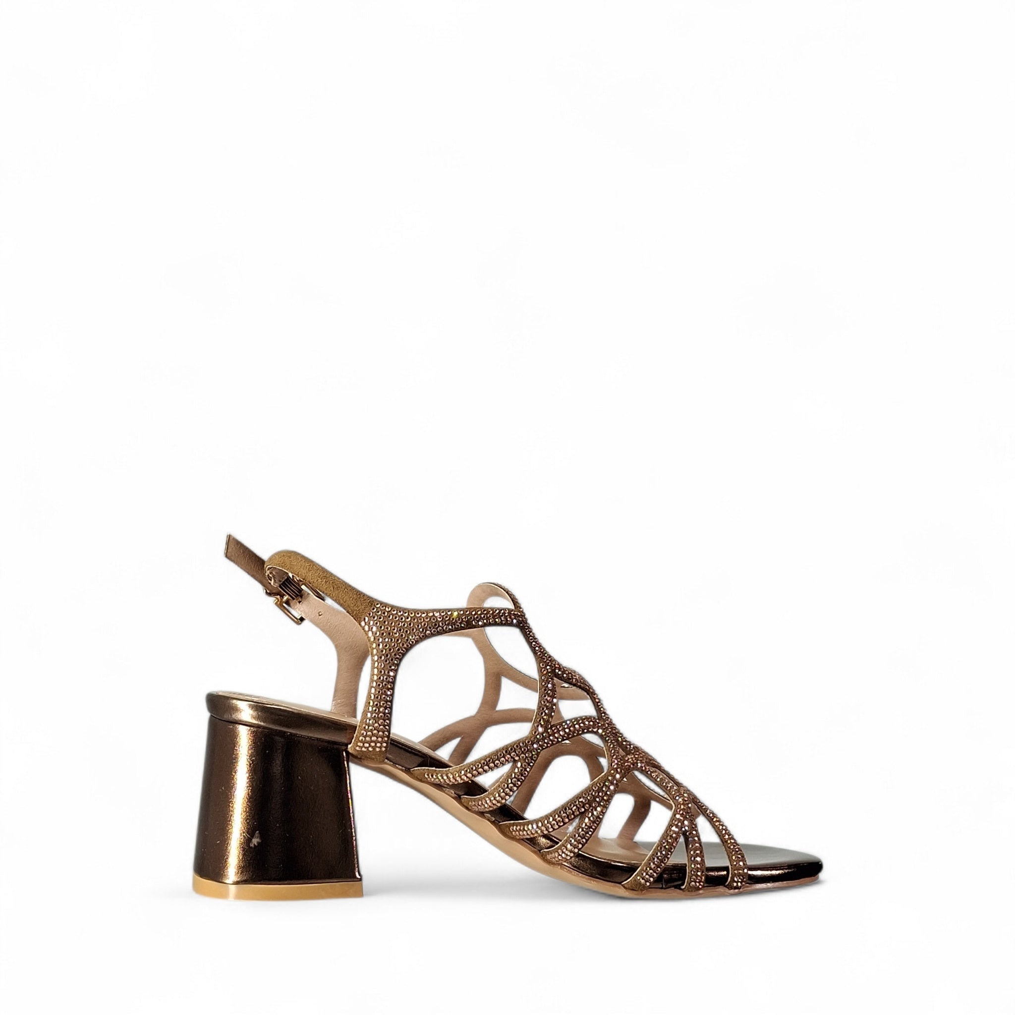 Kammi Clizia Sandali con Tacco da Donna – Bronzo - 2503 BRONZO