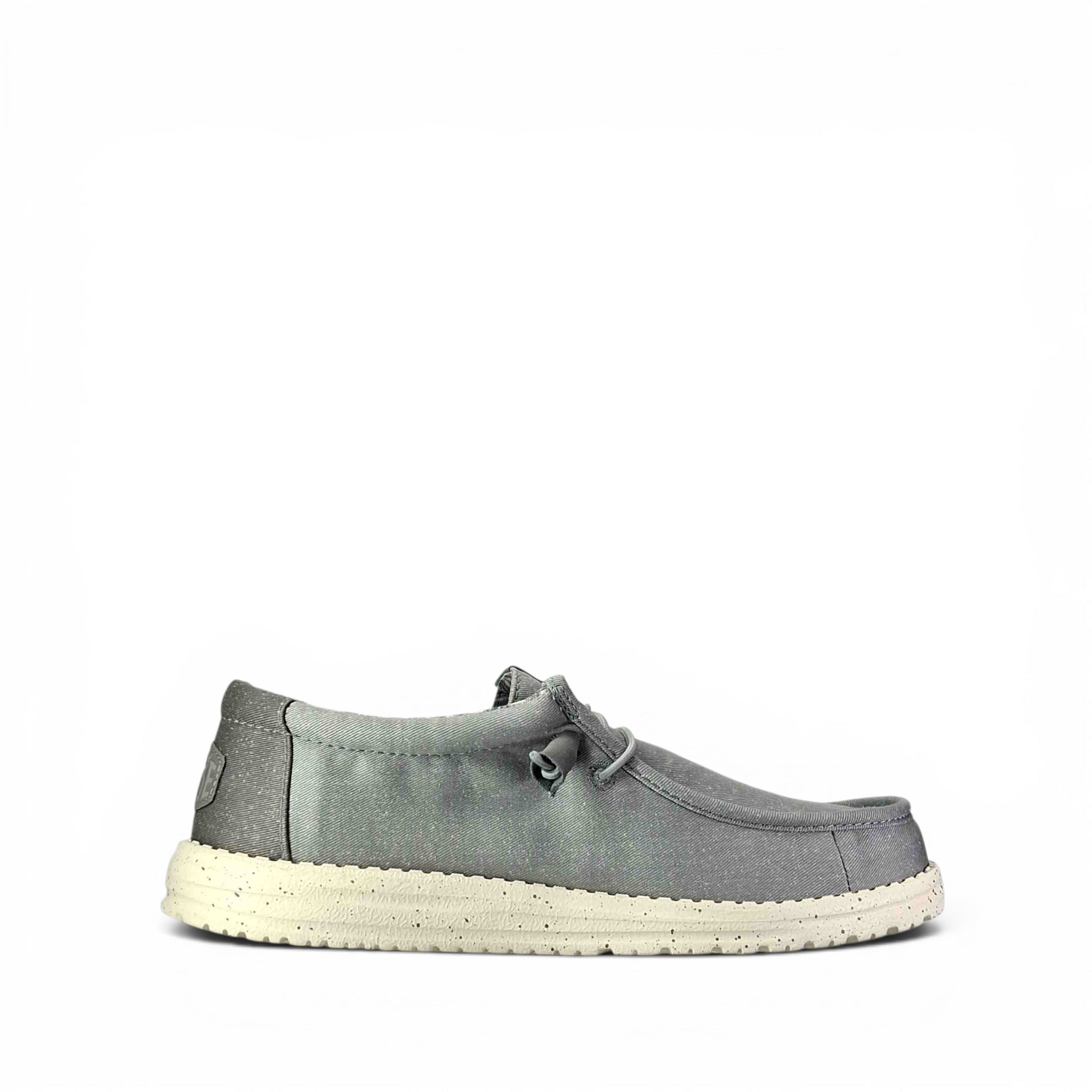 Dude Wally Stretch Canvas Scarpe Basse Senza Stringhe da Uomo – 40700 GREY WHITE